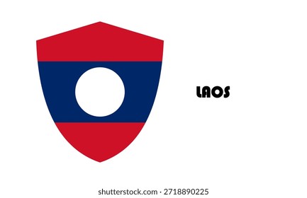 Laos flag in shield shape (badge)