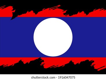 Laos flag square shape vector illustration