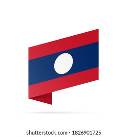 Laos Flaggenstaatsymbol einzeln auf nationalem Hintergrund. Grußkarte Nationaler Unabhängigkeitstag der Demokratischen Volksrepublik Laos. Illustrationsbanner mit realistischer Staatsflagge.