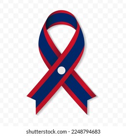 Laos flag stripe ribbon vector illustration on a transparent background vector image (PNG).