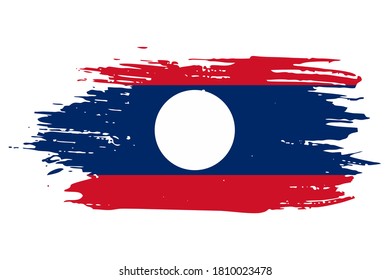 laos flag style brush vector