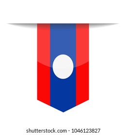 Laos Flag Vector Bookmark Icon - Illustration
