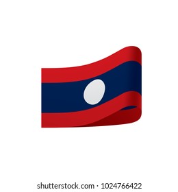 Laos flag, vector illustration on a white background