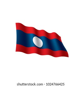 Laos flag, vector illustration on a white background