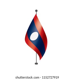 Laos flag, vector illustration on a white background