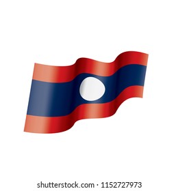 Laos flag, vector illustration on a white background