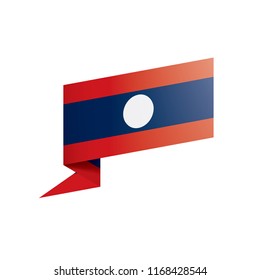 Laos flag, vector illustration on a white background