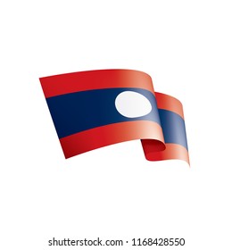 Laos flag, vector illustration on a white background