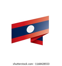 Laos flag, vector illustration on a white background