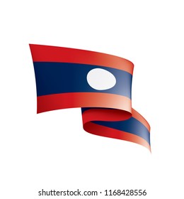 Laos flag, vector illustration on a white background