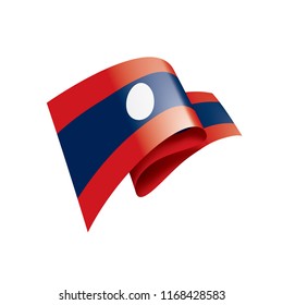 Laos flag, vector illustration on a white background