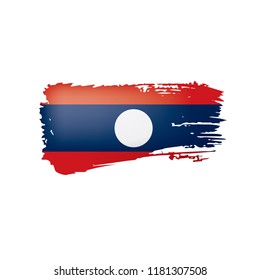 Laos flag, vector illustration on a white background.