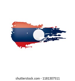 Laos flag, vector illustration on a white background.