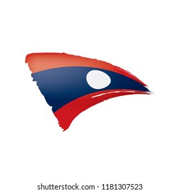 Laos flag, vector illustration on a white background.