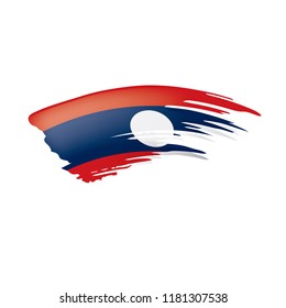 Laos flag, vector illustration on a white background.