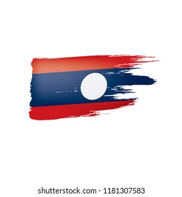 Laos flag, vector illustration on a white background.