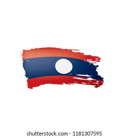 Laos flag, vector illustration on a white background.