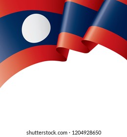 Laos flag, vector illustration on a white background