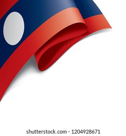 Laos flag, vector illustration on a white background