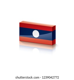 Laos flag, vector illustration on a white background