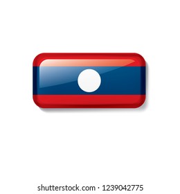Laos flag, vector illustration on a white background