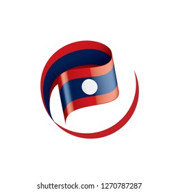 Laos flag, vector illustration on a white background