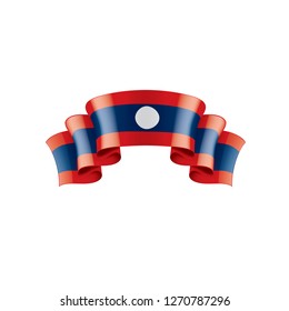 Laos flag, vector illustration on a white background