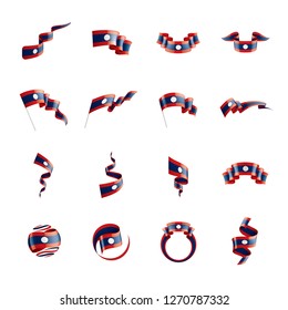 Laos flag, vector illustration on a white background