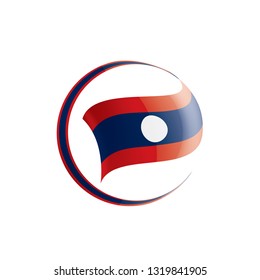 Laos flag, vector illustration on a white background