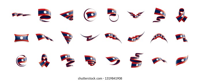 Laos flag, vector illustration on a white background