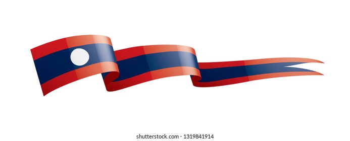 Laos flag, vector illustration on a white background