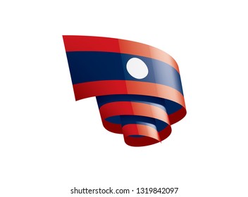 Laos flag, vector illustration on a white background