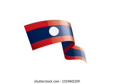 Laos flag, vector illustration on a white background