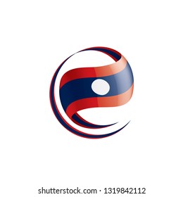Laos flag, vector illustration on a white background