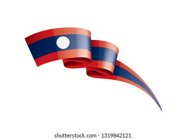 Laos flag, vector illustration on a white background