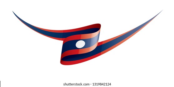 Laos flag, vector illustration on a white background