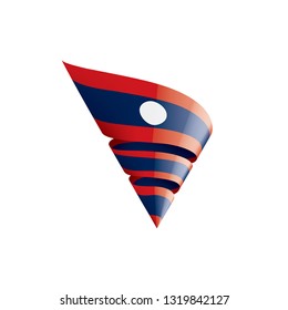 Laos flag, vector illustration on a white background