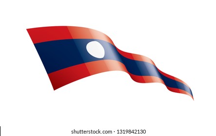Laos flag, vector illustration on a white background