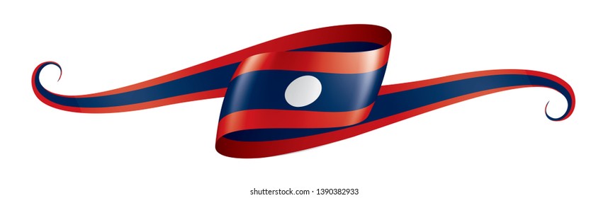 Laos flag, vector illustration on a white background