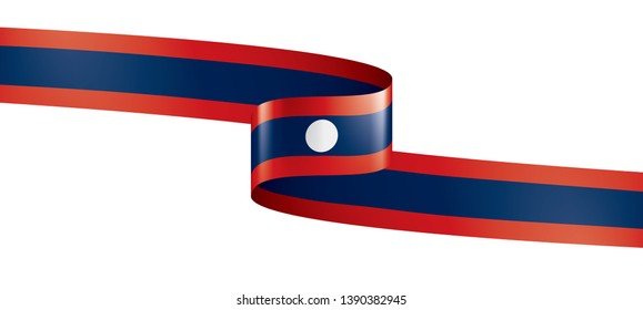 Laos flag, vector illustration on a white background