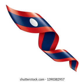 Laos flag, vector illustration on a white background