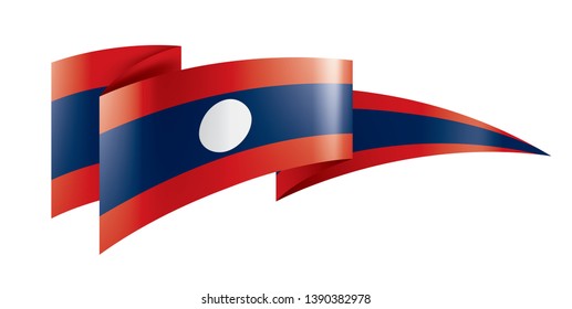 Laos flag, vector illustration on a white background