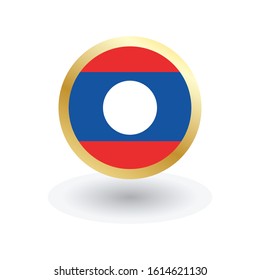 Laos Flag Vector Round Icon, can be used for independence or other events