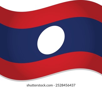 Laos Flag Waving in Air Vector