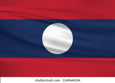 laos flag with waving effect