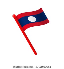 Laos ondeando la bandera - Ilustración vectorial aislada	
