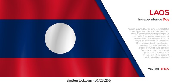 Laos flag waving vector illustration
