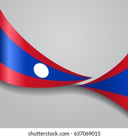 Laos flag wavy abstract background. Vector illustration.