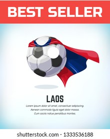 Laos football or soccer ball. Football national team. Vector illustration.