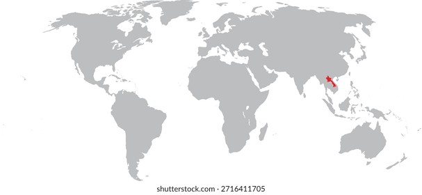 Laos destacado en el diseño del Vector del mapa mundial
